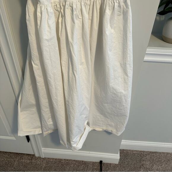 BY FLOW White Cotton Puff Sleeve Maxi Dress S/M - Picture 4 of 11